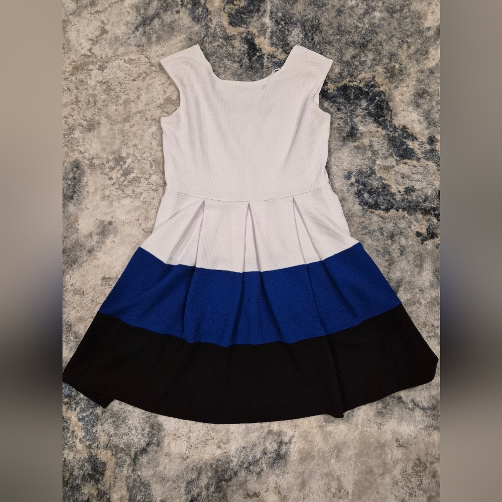 Covington Women's Tri-Tone Sleeveless Dress - White, Blue, Black
